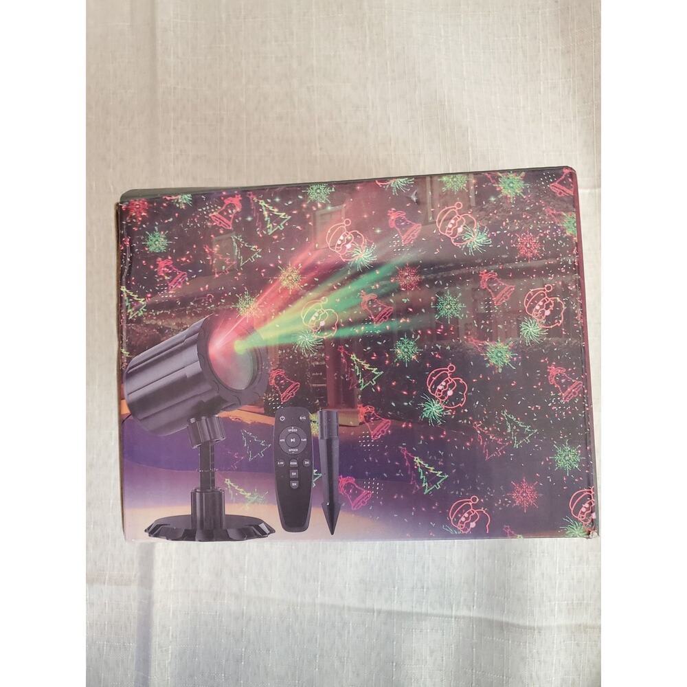 Christmas Light Projector Outdoor Holiday Red Green Laser Show With Remote - Picture 2 of 2
